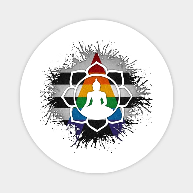 Paint Splatter LGBT Ally Pride Lotus Symbol Magnet by LiveLoudGraphics